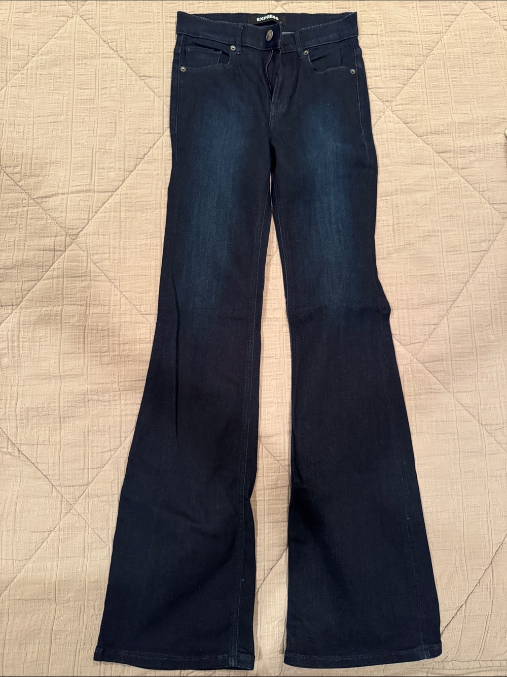 Express Women's Dark Indigo Flare Jeans
